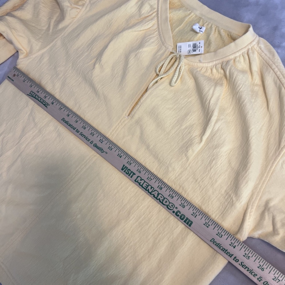 Aerie Easy Street Sweater Womens Medium Oversized Yellow Boho Lounge Coastal NWT - Picture 5 of 10